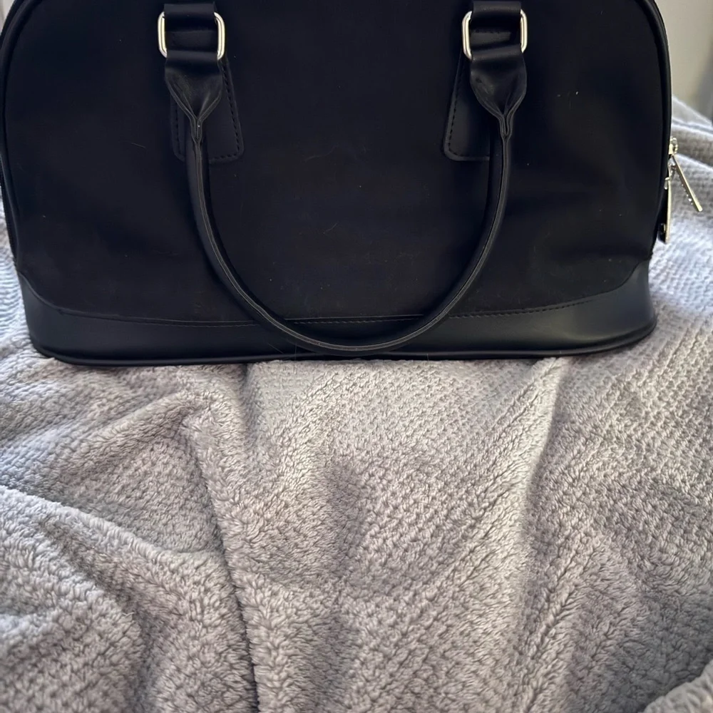 Lancome Black Satchel with Silver Hardware